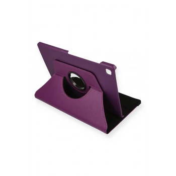 Samsung Galaxy P610 Tab S6 Lite 10.4 Kılıf 360 Tablet Deri Kılıf - Mürdüm