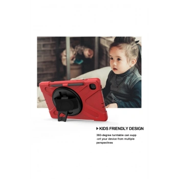 Samsung Galaxy P610 Tab S6 Lite 10.4 Kılıf Amazing Tablet Kapak - Kırmızı