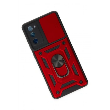 Samsung Galaxy S20 FE Kılıf Pars Lens Yüzüklü Silikon - Kırmızı
