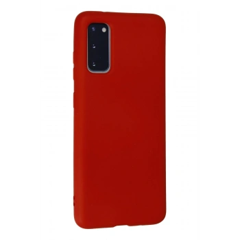 Samsung Galaxy S20 Kılıf Nano içi Kadife Silikon - Kırmızı