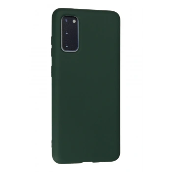 Samsung Galaxy S20 Kılıf Nano içi Kadife Silikon - Koyu Yeşil