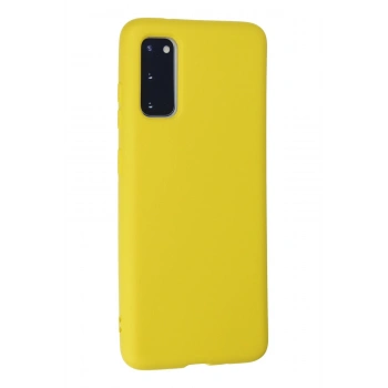 Samsung Galaxy S20 Kılıf Nano içi Kadife Silikon - Sarı
