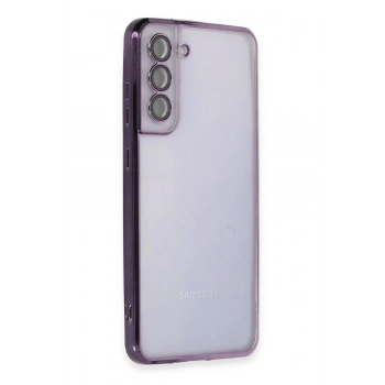 Samsung Galaxy S21 FE Kılıf Lensli Silikon - Mor