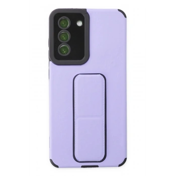 Samsung Galaxy S21 FE Kılıf Mega Standlı Silikon - Lila