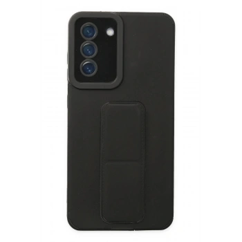 Samsung Galaxy S21 FE Kılıf Mega Standlı Silikon - Siyah