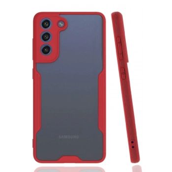 Samsung Galaxy S21 FE Kılıf Platin Silikon - Kırmızı