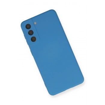 Samsung Galaxy S21 Kılıf Nano içi Kadife Silikon - Mavi