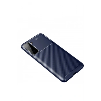 Samsung Galaxy S21 Plus Kılıf Auto Focus Karbon Kapak - Lacivert