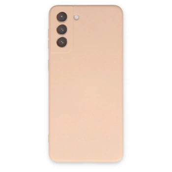 Samsung Galaxy S21 Plus Kılıf Nano içi Kadife Silikon - Pudra