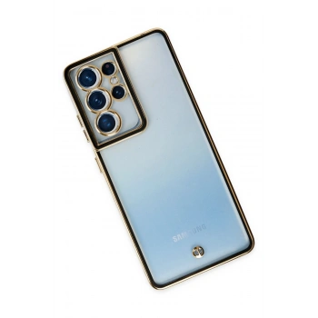 Samsung Galaxy S21 Ultra Kılıf Liva Lens Silikon - Siyah