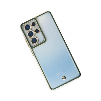 Samsung Galaxy S21 Ultra Kılıf Liva Lens Silikon - Yeşil