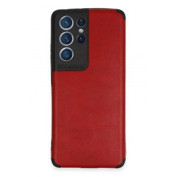 Samsung Galaxy S21 Ultra Kılıf Loop Deri Silikon - Kırmızı