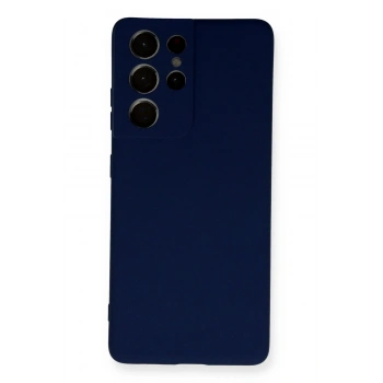Samsung Galaxy S21 Ultra Kılıf Nano içi Kadife Silikon - Lacivert