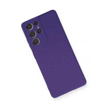 Samsung Galaxy S21 Ultra Kılıf Nano içi Kadife Silikon - Mor