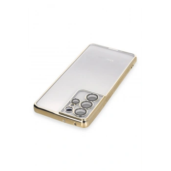 Samsung Galaxy S21 Ultra Kılıf Razer Lensli Silikon - Gold