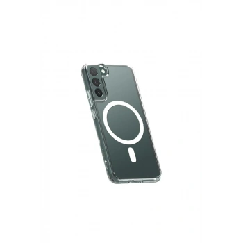 Samsung Galaxy S22 Kılıf Magneticsafe Şeffaf Silikon - Şeffaf