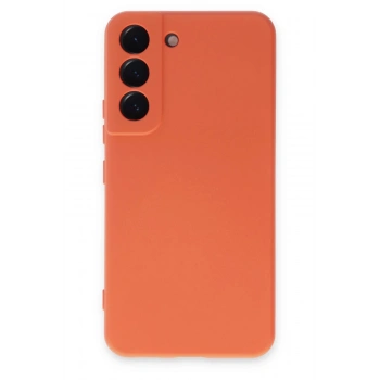 Samsung Galaxy S22 Kılıf Nano içi Kadife Silikon - Turuncu