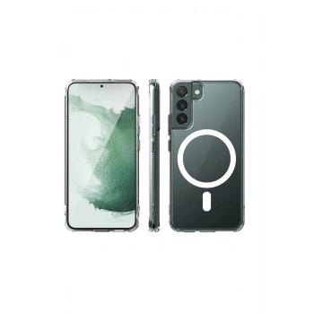 Samsung Galaxy S22 Plus Kılıf Magneticsafe Şeffaf Silikon - Şeffaf