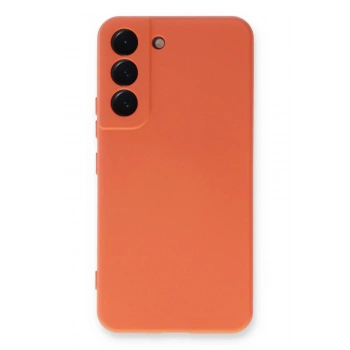 Samsung Galaxy S22 Plus Kılıf Nano içi Kadife Silikon - Turuncu