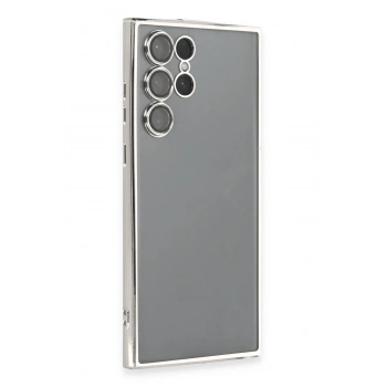Samsung Galaxy S22 Ultra Kılıf Lensli Silikon - Gümüş
