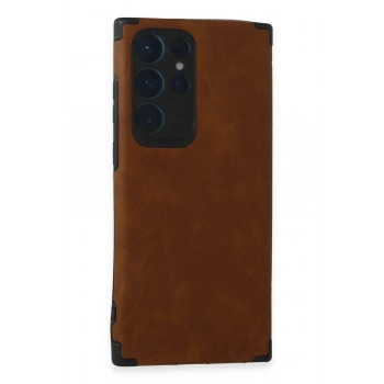 Samsung Galaxy S22 Ultra Kılıf Loop Deri Silikon - Kahverengi