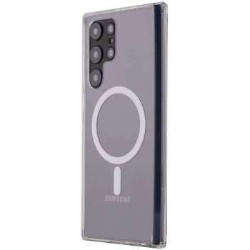 Samsung Galaxy S22 Ultra Kılıf Magneticsafe Şeffaf Silikon - Şeffaf