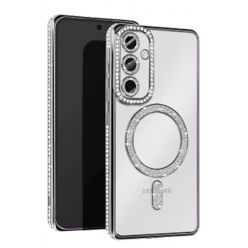 Samsung Galaxy S23 FE Joke Simli Magneticsafe Kılıf - Gümüş