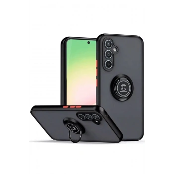 Samsung Galaxy S23 FE Kılıf Montreal Yüzüklü Silikon Kapak - Siyah