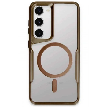 Samsung Galaxy S23 Kılıf Boyi Magsafe Silikon Kapak - Kahverengi