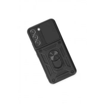 Samsung Galaxy S23 Kılıf Pars Lens Yüzüklü Silikon - Siyah