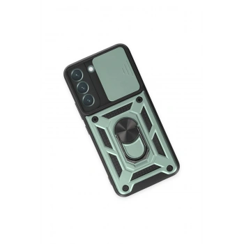 Samsung Galaxy S23 Kılıf Pars Lens Yüzüklü Silikon - Yeşil