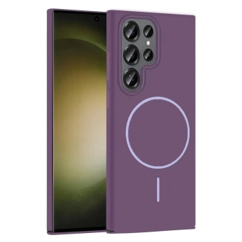 Samsung Galaxy S23 Ultra Broş Magsafe Kapak - Mor