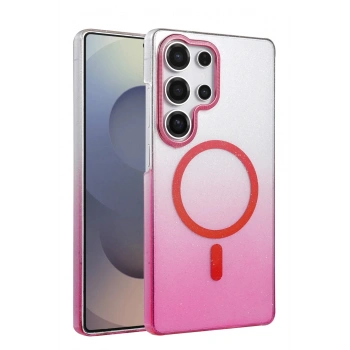 Samsung Galaxy S23 Ultra Glossy Magsafe Kapak - Pembe