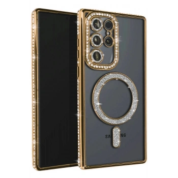 Samsung Galaxy S23 Ultra Joke Simli Magneticsafe Kılıf - Gold