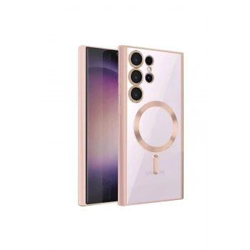 Samsung Galaxy S23 Ultra Kılıf Kross Magneticsafe Kapak - Rose