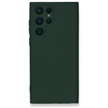 Samsung Galaxy S23 Ultra Kılıf Nano içi Kadife Silikon - Koyu Yeşil