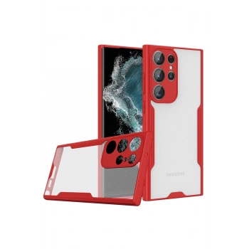 Samsung Galaxy S23 Ultra Kılıf Platin Silikon - Kırmızı