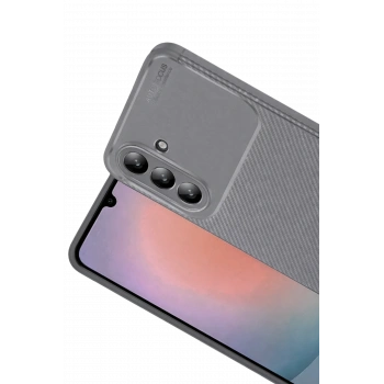 Samsung Galaxy S24 FE Kılıf Auto Focus Karbon Kapak - Gri