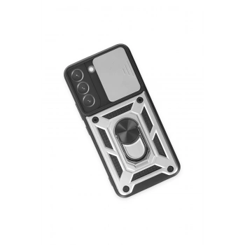 Samsung Galaxy S24 Kılıf Pars Lens Yüzüklü Silikon - Gümüş