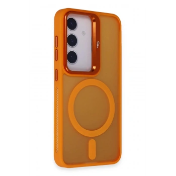 Samsung Galaxy S24 Plus Flet Lens Magsafe Kapak - Turuncu