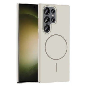 Samsung Galaxy S24 Ultra Broş Magsafe Kapak - Krem