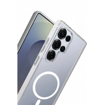 Samsung Galaxy S24 Ultra Combo Sert Şeffaf Magsafe Kapak - Şeffaf