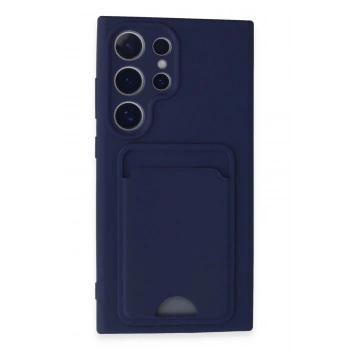 Samsung Galaxy S24 Ultra Kılıf Kelvin Kartvizitli Silikon - Lacivert