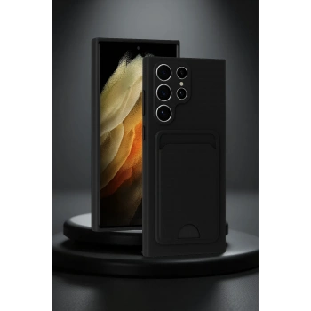 Samsung Galaxy S24 Ultra Kılıf Kelvin Kartvizitli Silikon - Siyah