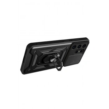 Samsung Galaxy S24 Ultra Kılıf Pars Lens Yüzüklü Silikon - Yeşil