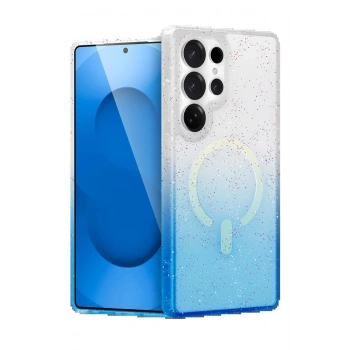 Samsung Galaxy S24 Ultra Pummel Shiny Magsafe Kapak - Mavi