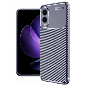 Samsung Galaxy S25 Edge Kılıf Auto Focus Karbon Kapak - Lacivert