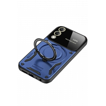 Samsung Galaxy S25 Edge Kılıf Joy Lens Standlı Kapak - Lacivert