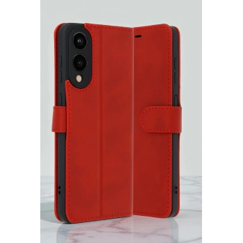 Samsung Galaxy S25 Edge Trend S Plus Kapaklı Kılıf - Kırmızı
