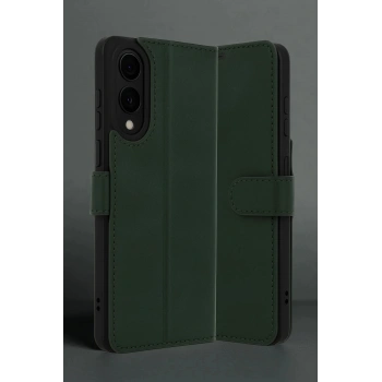 Samsung Galaxy S25 Edge Trend S Plus Kapaklı Kılıf - Koyu Yeşil